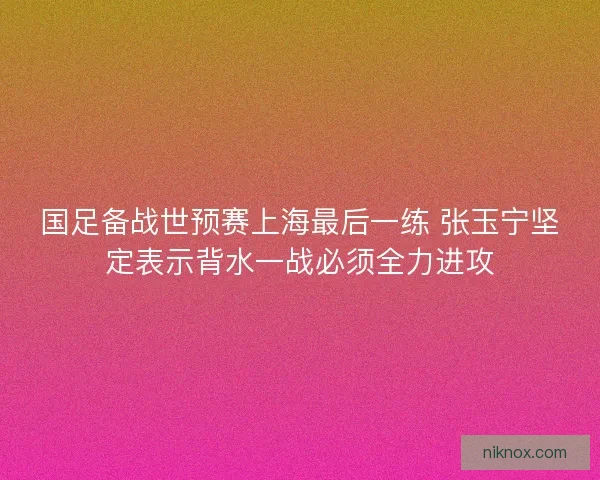国足备战世预赛上海最后一练 张玉宁坚定表示背水一战必须全力进攻 国足备战世预赛上海最后一练 张玉宁坚定表示背水一战必须全力进攻