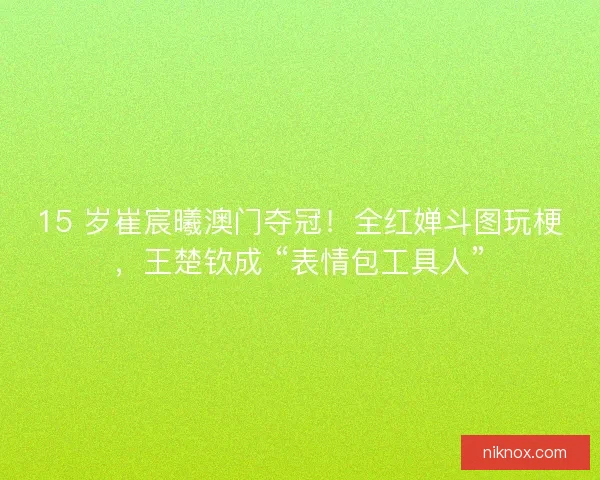 15 岁崔宸曦澳门夺冠！全红婵斗图玩梗，王楚钦成 “表情包工具人”